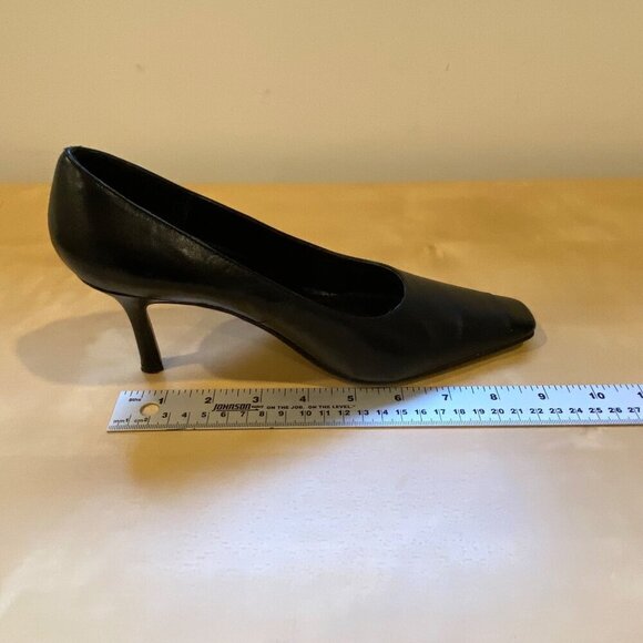 Vintage Feet First Gemina Black Leather Pointed-Toe Heels 6.5 genuine leather - Picture 13 of 16